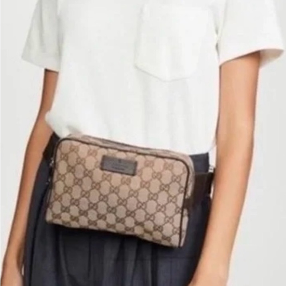 Authentic Gucci Canvas Waist Bag Belt Bag Fanny Pack - Picture 2 of 16